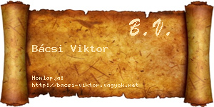Bácsi Viktor névjegykártya